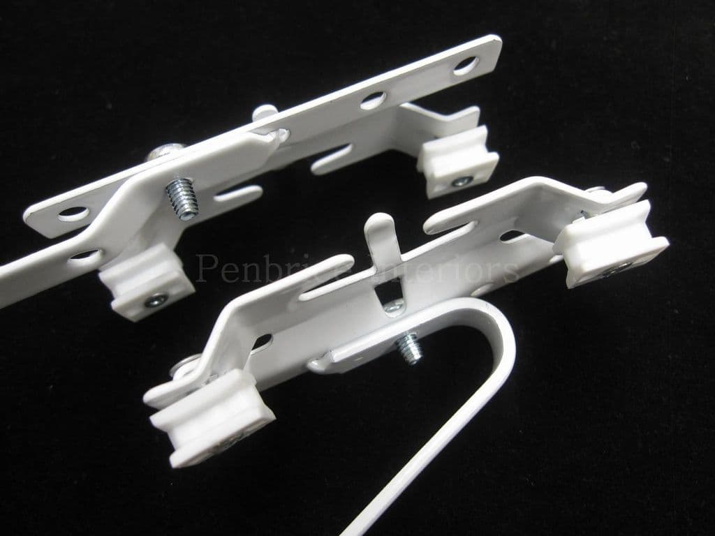 Pair of Integra curved bay Master slides metal corded curtain track